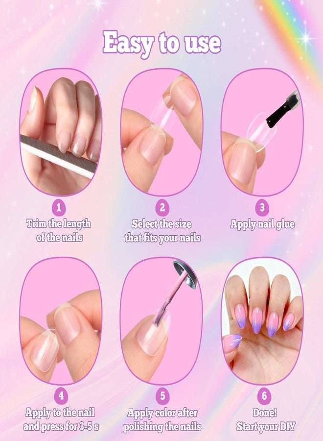 krofaue 240Pcs Almond Kids Nail Tips - 12 Sizes Soft Gel Extra Short Press on Nails for Children Girls Clear Almond Fake Nails for DIY Manicure - Image 5